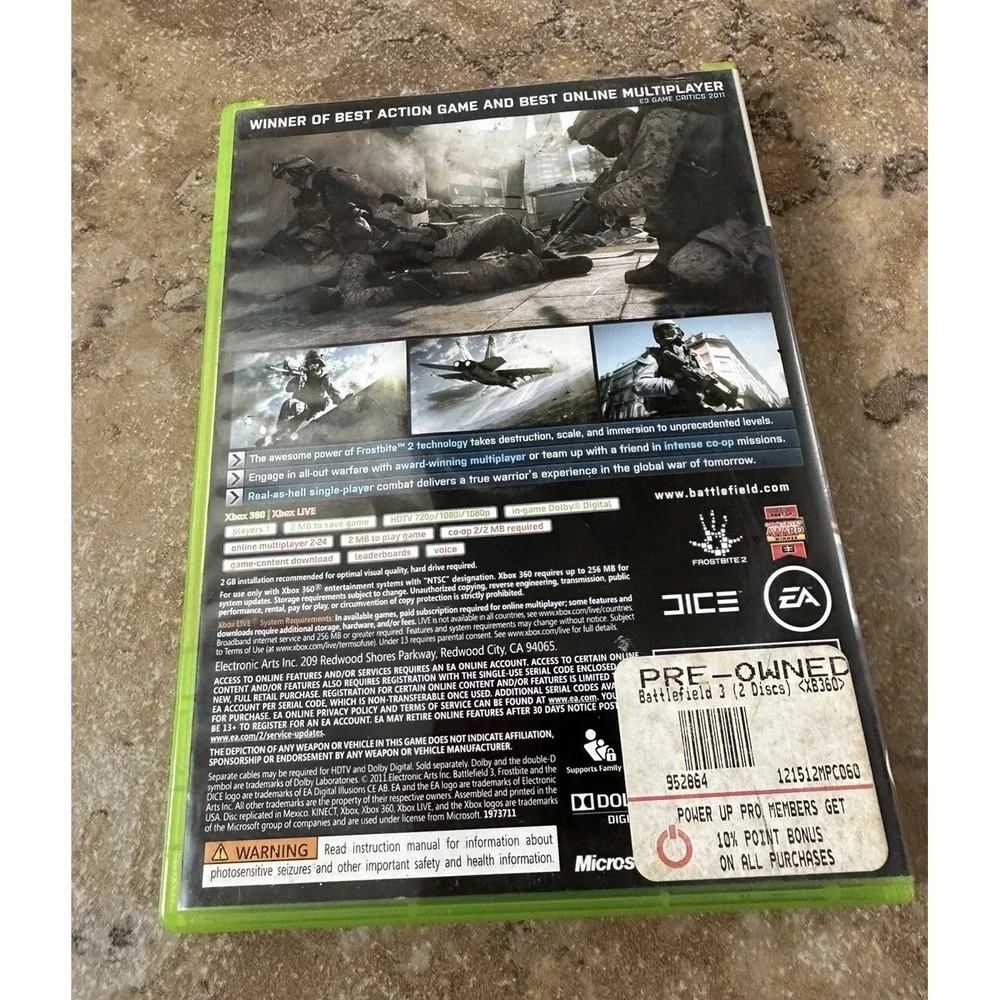 Battlefield 3 (Microsoft Xbox 360, 2011)